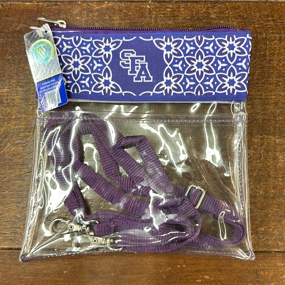 SFA College Game Day Bag (7.5” x 8”) - NWT

Also has an exterior pocket